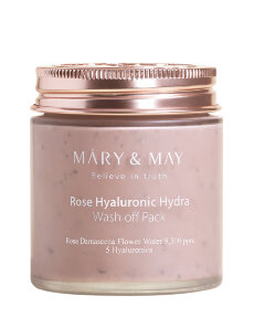 Mary&May Маска глиняная для лица с экстрактом розы и гиалуроновой кислотой Rose Hyaluronic Hydra Glow Wash Off Pack, 125 гр