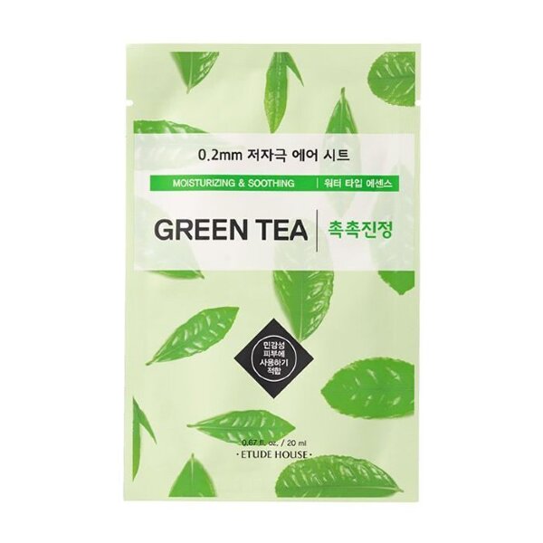 Etude House Увлажняющая тканевая маска для лица с экстрактом зелёного чая  0.2 Therapy Air Mask Green Tea  