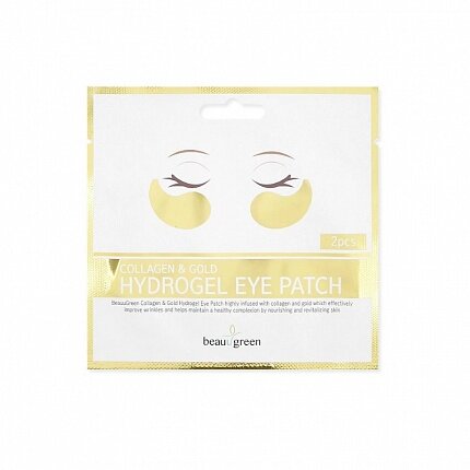 BEAUUGREEN Патчи для глаз гидрогелевые поштучно Collagen & Gold Hydrogel Eye Patch, 1 пара 