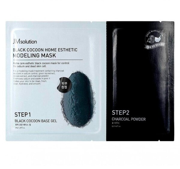 JMsolution Black Cocoon Home Esthetic Modeling Mask Альгинатная Маска с протеинами шелкопряда и углём  