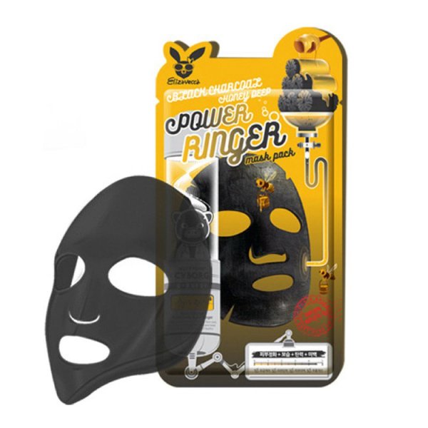 ELIZAVECCA Black Charcoal Honey Deep Power Ringer Mask Pack Тканевая маска 