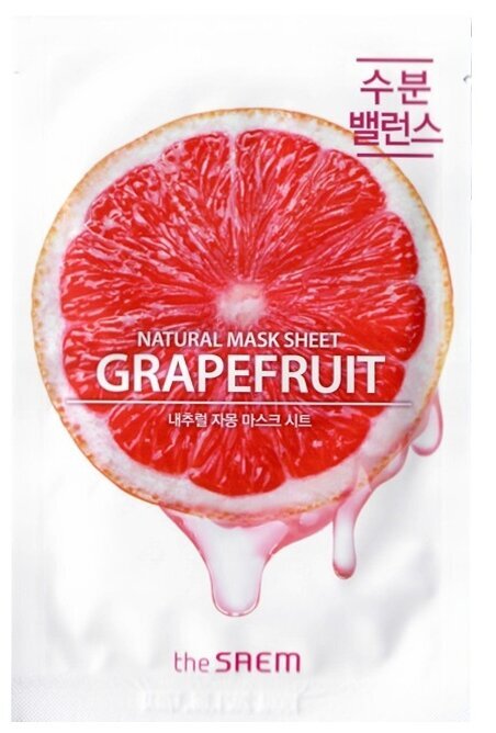 THE SAEM Маска тканевая с экстрактом грейпфрута Natural Grapefruit Mask Sheet 