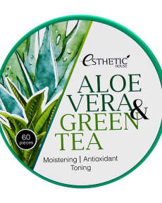 ESTHETIC HOUSE Aloe Vera & Green Tea Hydrogel Eye Patch Гидрогелевые Патчи С Зелёным Чаем И Алоэ Вера