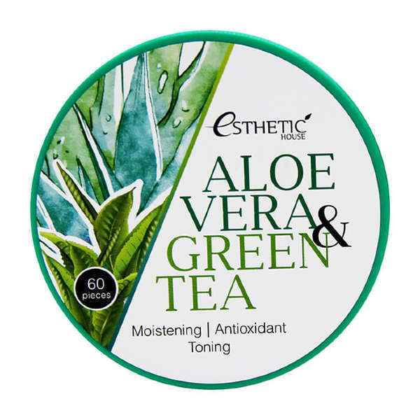 ESTHETIC HOUSE Aloe Vera & Green Tea Hydrogel Eye Patch Гидрогелевые Патчи С Зелёным Чаем И Алоэ Вера 