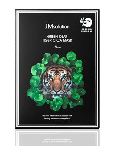 JMsolution Регенерирующая маска для лица с центеллой Green Dear Tiger Cica Mask