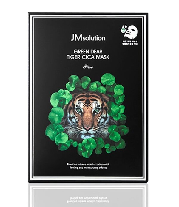JMsolution Регенерирующая маска для лица с центеллой Green Dear Tiger Cica Mask 