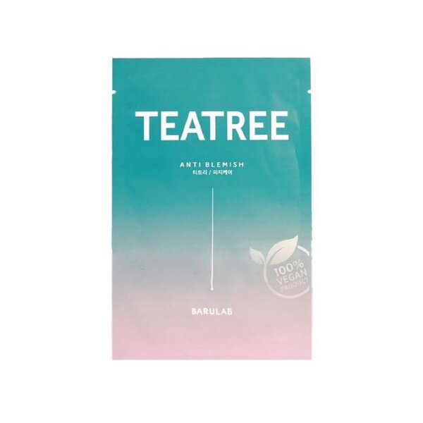 Barulab Маска тканевая веганская себорегулирующая с чайным деревом The Clean Vegan Teatree Mask 