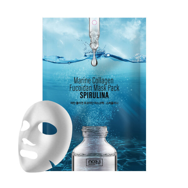 NO:HJ Увлажняющая антиоксидантная маска с коллагеном и спирулиной Marine Collagen Fucoidan Mask Pack Spirulina 