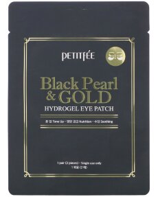 PETITFEE Гидрогелевые патчи для век с чёрным жемчугом Black Pearl & Gold Hydrogel Eye Patch, (1 пара) 
