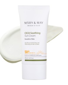 MARY & MAY Крем солнцезащитный увлажняющий CICA Soothing Sun Cream SPF50+ PA++++