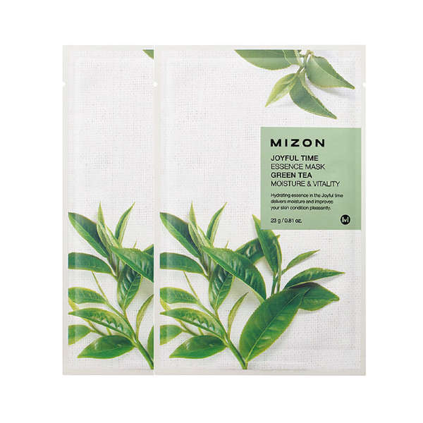 MIZON Тканевая маска для лица с экстрактом зелёного чая Joyful Time Essence Mask Green Tea 