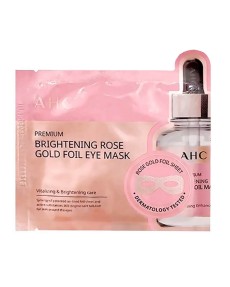 AHC Трёхслойная фольгированная маска с розой для глаз Premium Brightening Rose Gold Foil Eye Mask