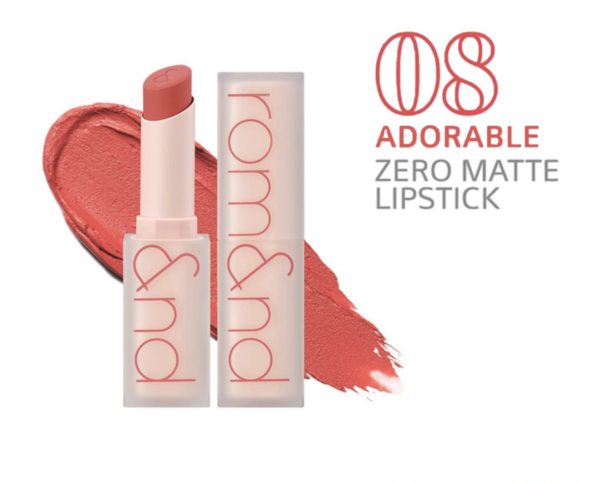 Rom&Nd Лёгкая матовая помада для губ Zero Matte Lipstick (08 Adorable) 