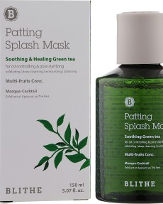 BLITHE Успокаивающая сплэш-маска для проблемной кожи Patting Splash Mask Soothing & Healing Green Tea, 150 мл