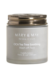 Mary&May Маска глиняная для лица с экстрактом центеллы и чайным деревом Cica TeaTree Soothing Wash off Pack, 125 гр