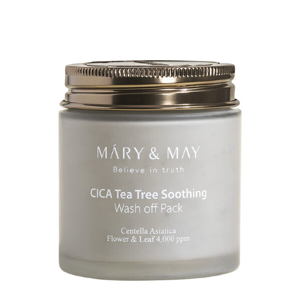 Mary&May Маска глиняная для лица с экстрактом центеллы и чайным деревом Cica TeaTree Soothing Wash off Pack, 125 гр 
