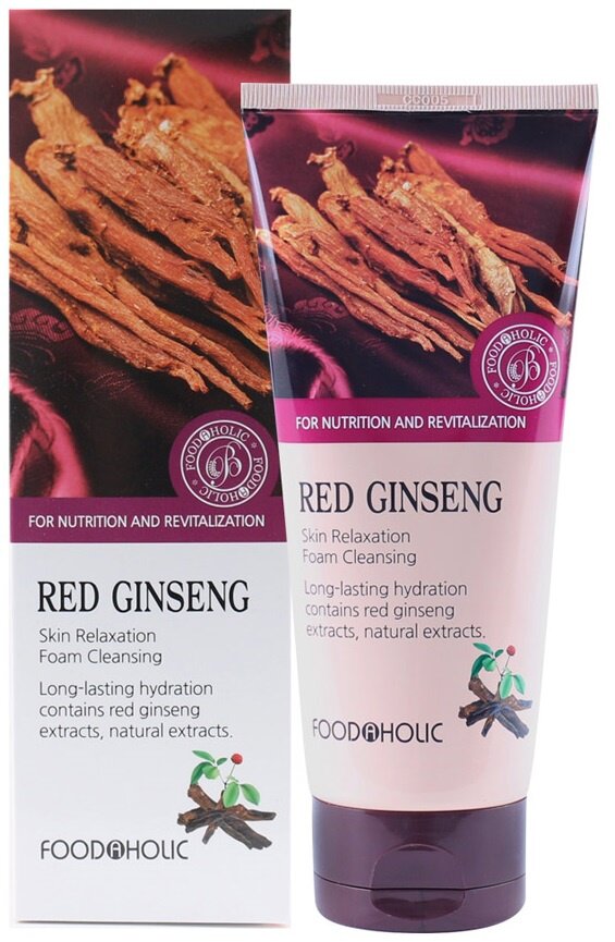 FOODAHOLIC Пенка для умывания c экстрактом красного женьшеня Red Ginseng Skin Relaxing Foam Cleansin 