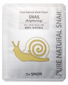 The Saem Тканевая маска с муцином улитки  Pure Natural Mask Sheet Snail Brightening